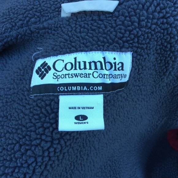 COLUMBIA women's red color warm hoodie jacket size--L - Picture 5 of 6